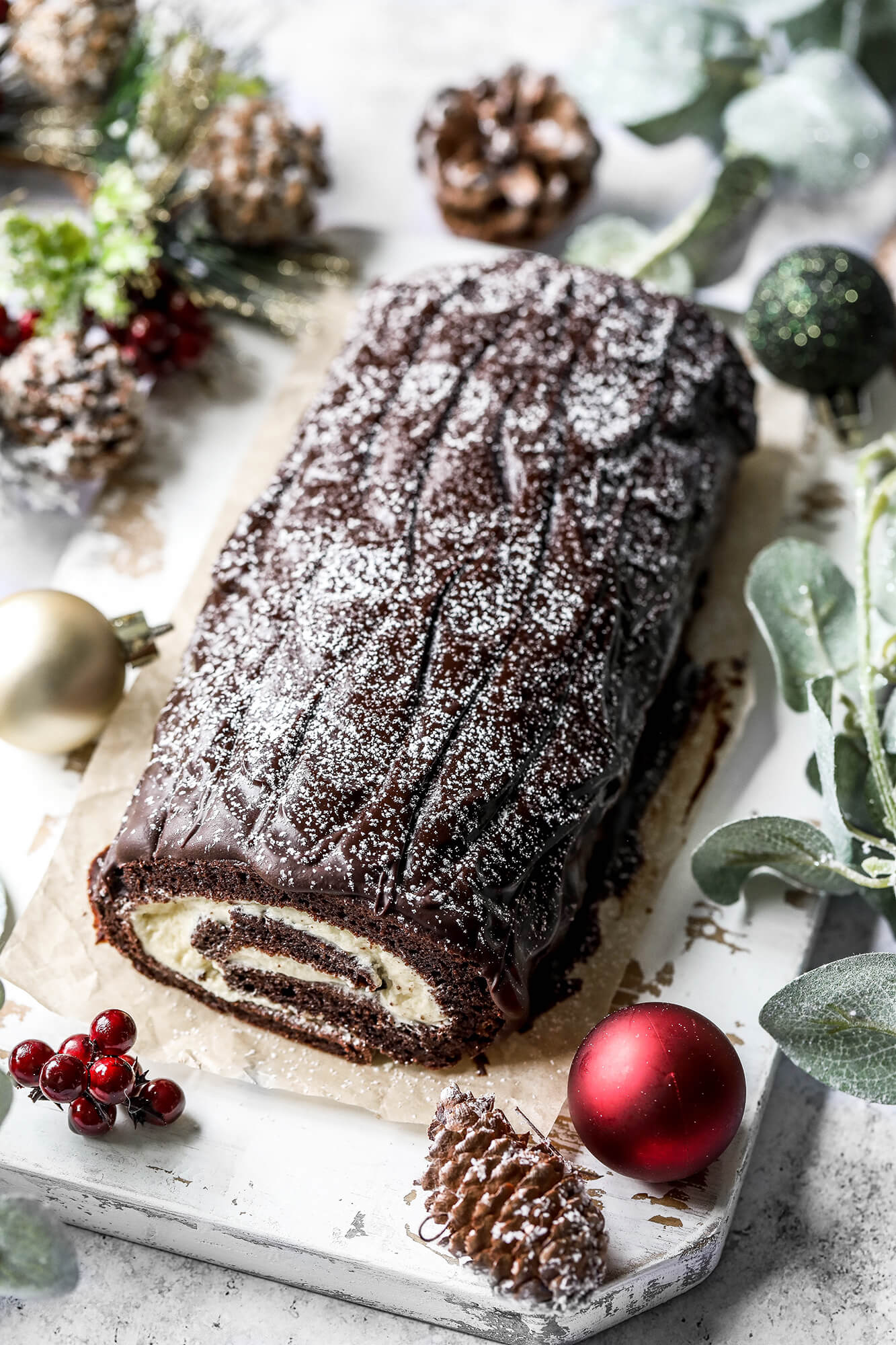 Gluten Free Vegan Yule Log Cake, Freee