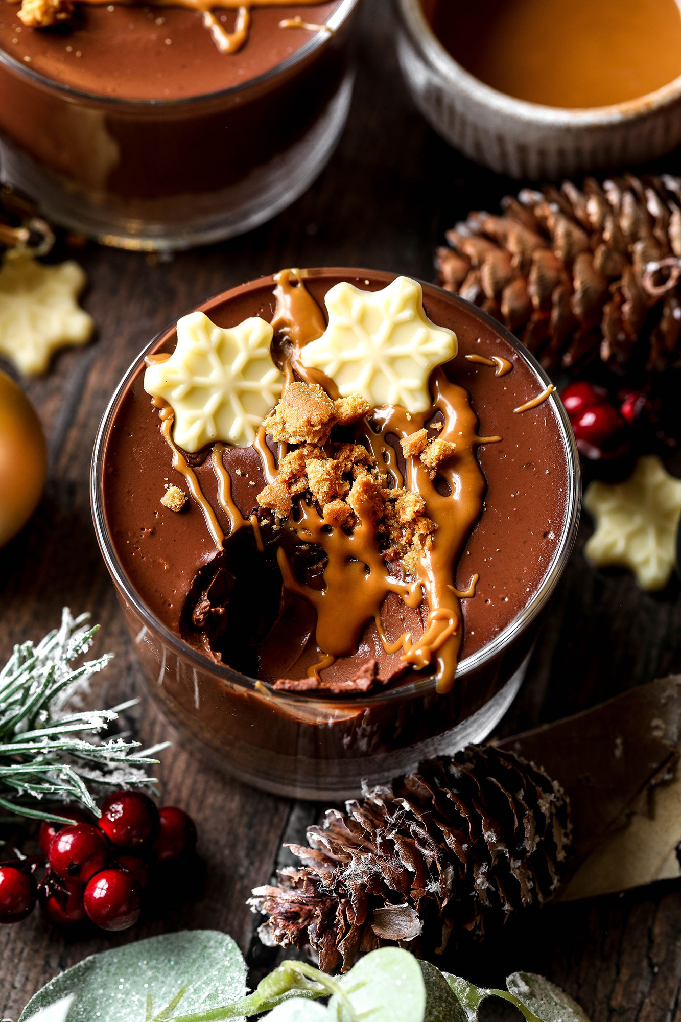 Gingerbread Chocolate Mousse Pots
