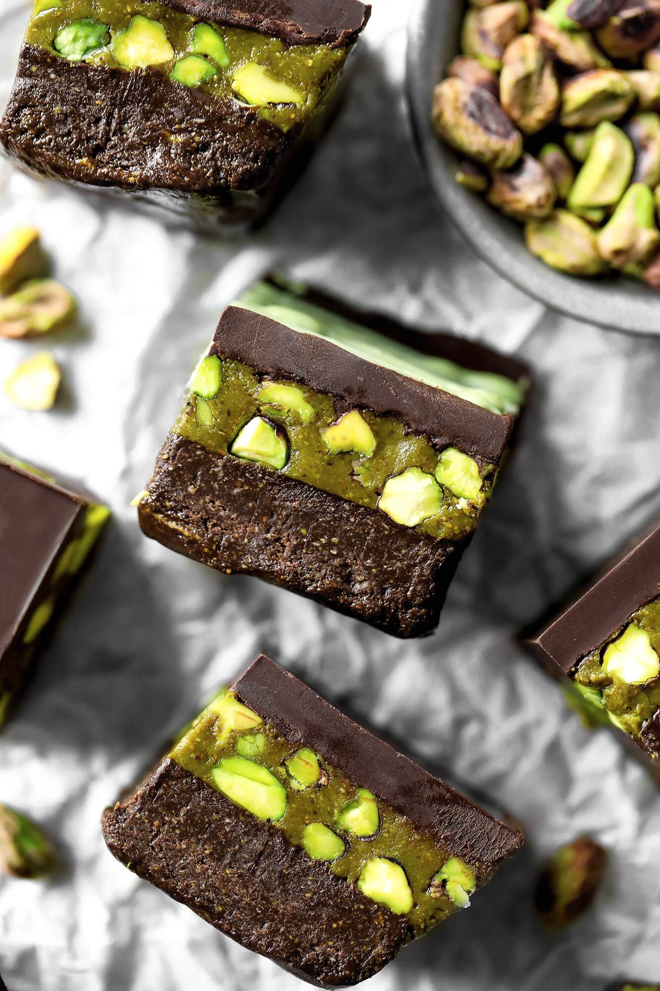 No-bake Pistachio Brownies - Nadia's Healthy Kitchen