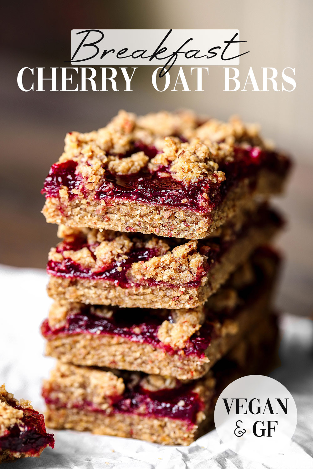 Vegan Gluten-free Cherry Oat Bars