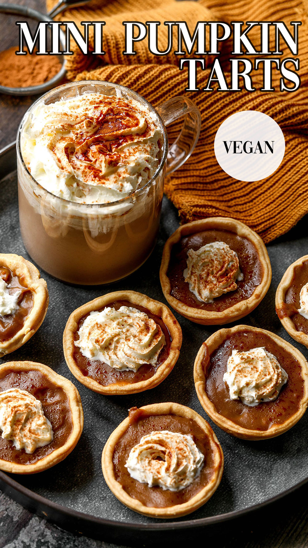 Vegan Mini Pumpkin Spice Latte Tarts