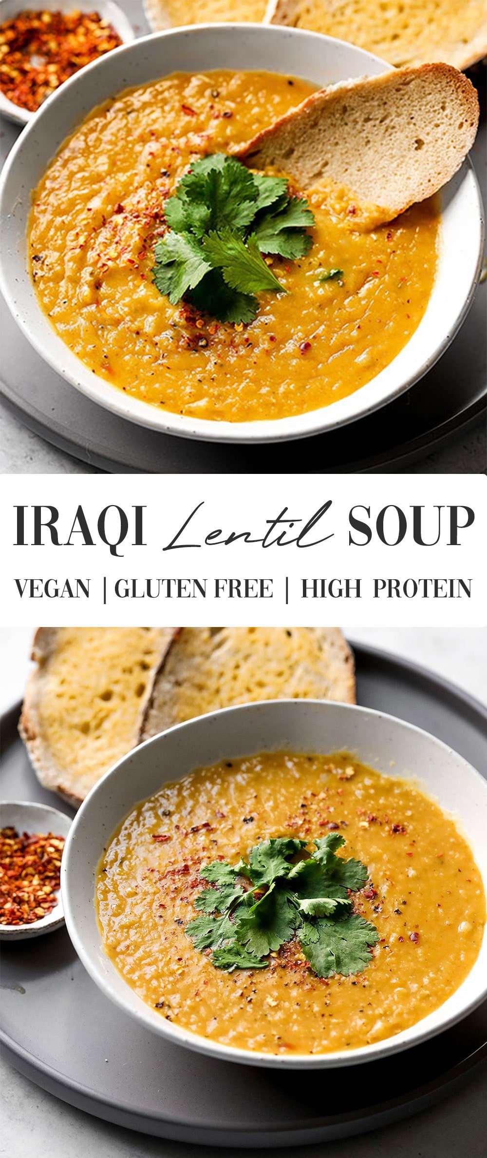 Iraqi Lentil Soup (Vegan/Gluten-free/High protein)