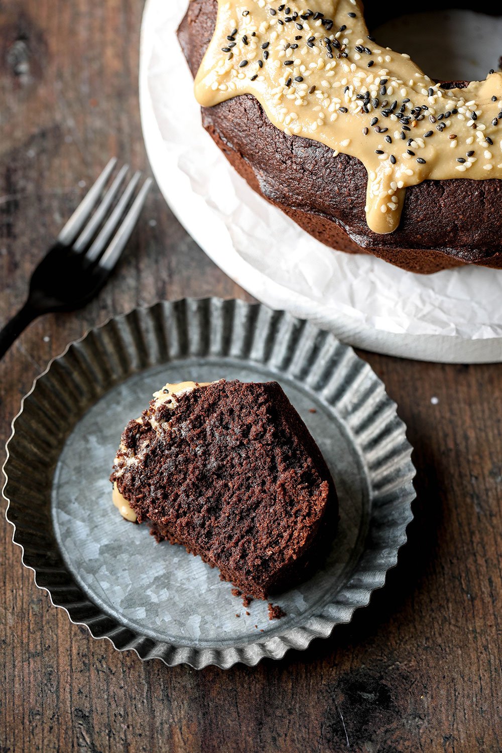 Chocolate Halva Bundt Cake