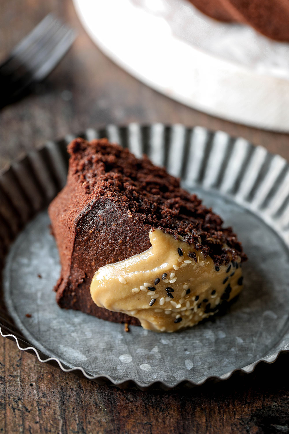 Vegan Chocolate Tahini Bunt Cake