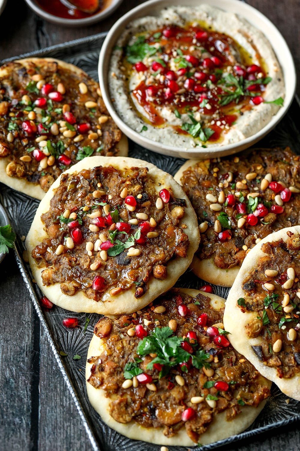 Middle Eastern Chickpea Aubergine Flatbreads