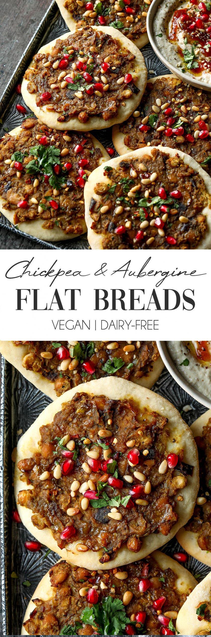 Middle Eastern Chickpea Aubergine Flatbreads