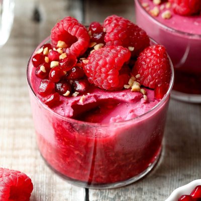 Vegan Raspberry Pudding (Healthier Dessert)