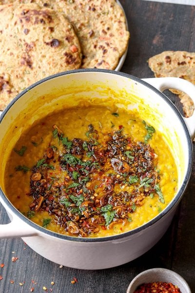 Easy Dal With Vegetable Paratha (Vegan & Healthy)