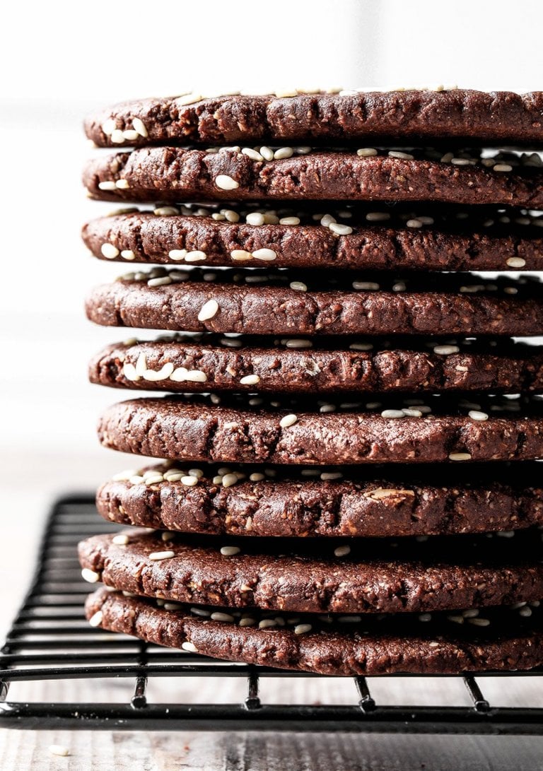 Crunchy Chocolate Tahini Cookies (Vegan & GF)