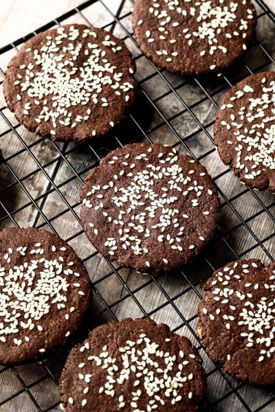 Crunchy Chocolate Tahini Cookies (Vegan & GF)