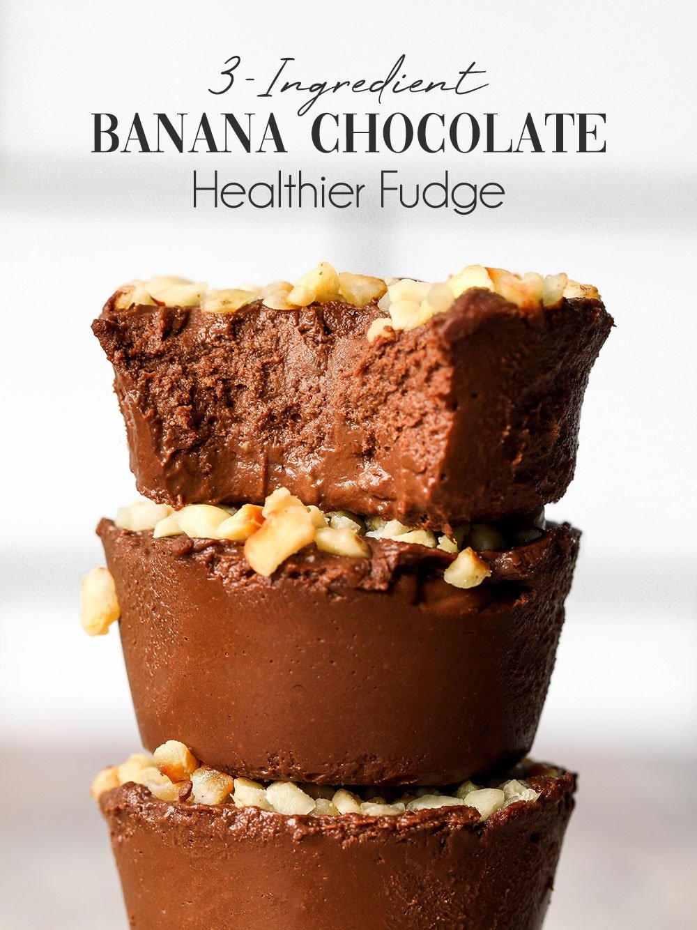 3-Ingredient Healthier Banana Chocolate Fudge 