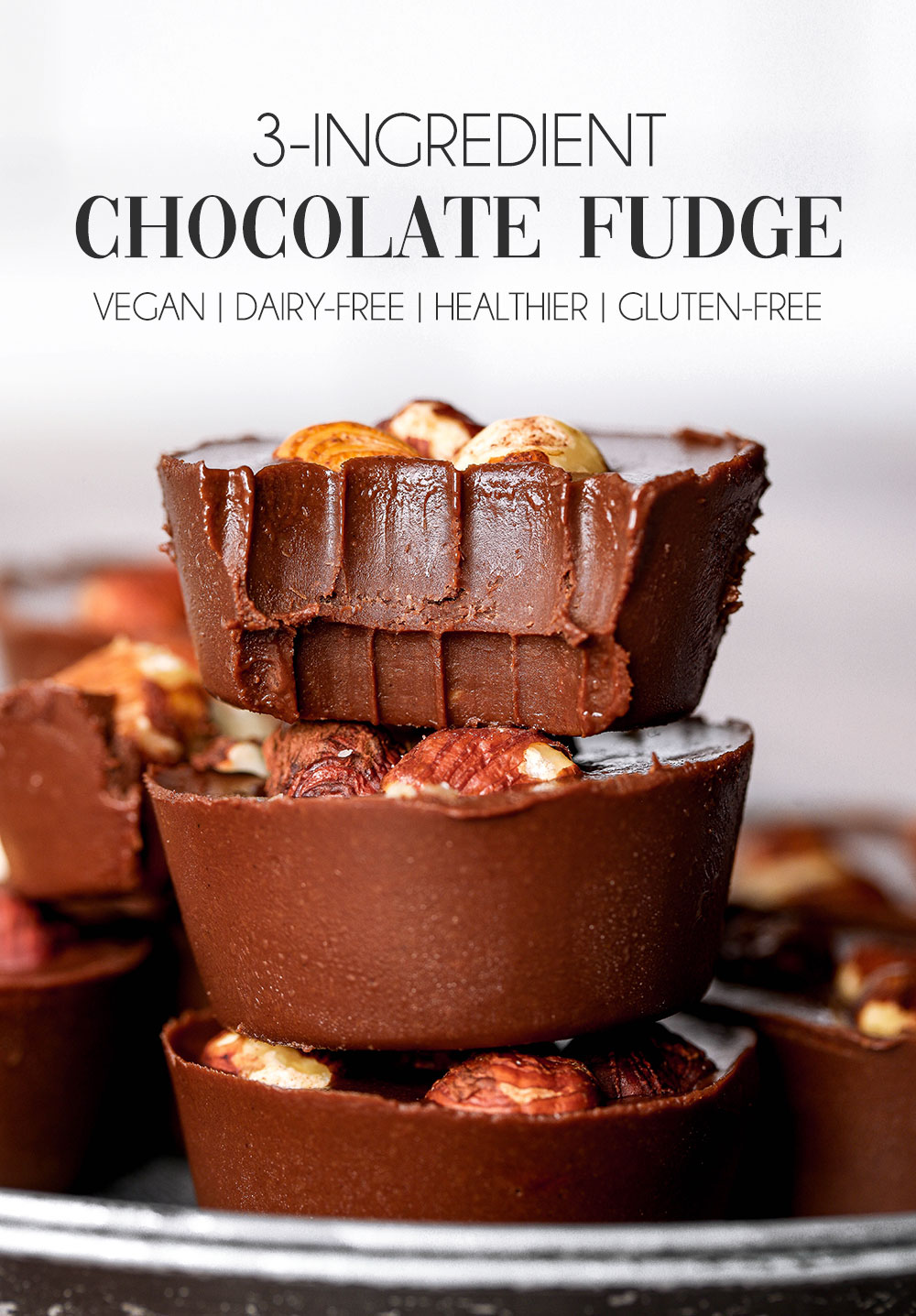 3-Ingredient Healthier Hazelnut Fudge