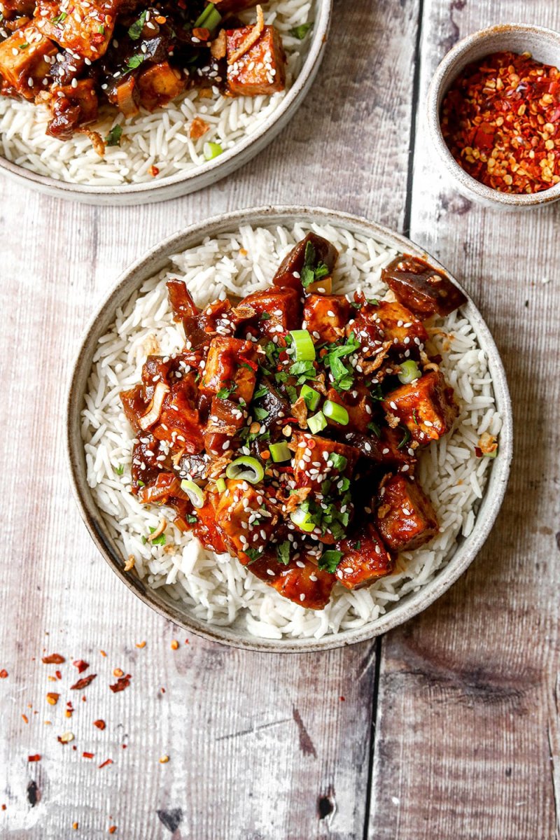 Easy Tofu Aubergine Stir Fry - Nadia's Healthy Kitchen