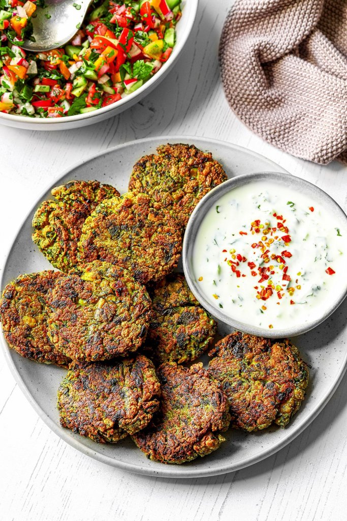 Courgette Tofu Fritters (High Protein)