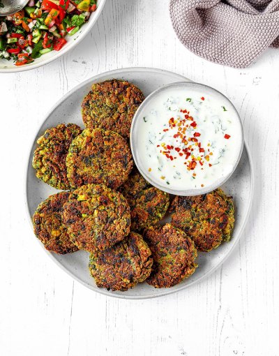 Courgette Tofu Fritters (High Protein)