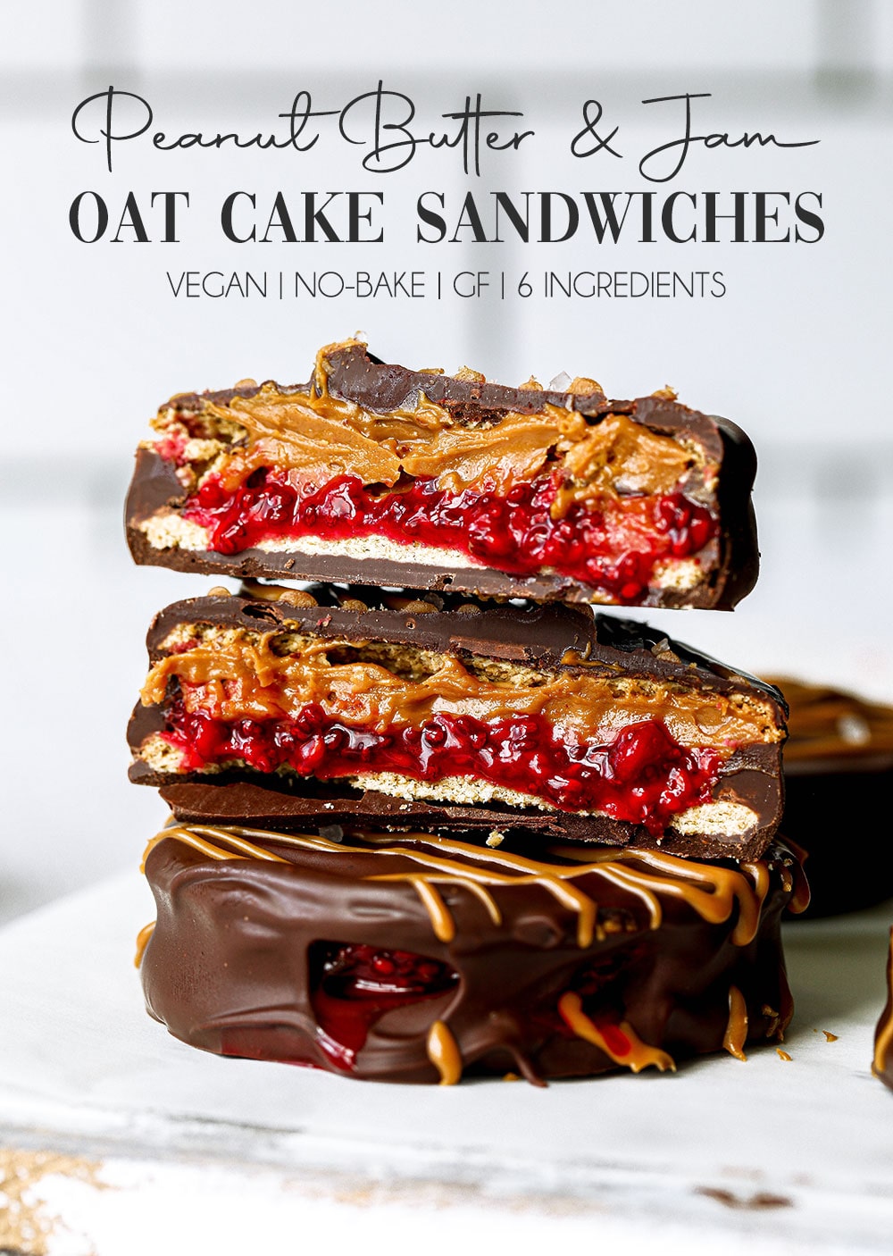 Peanut Butter & Jam Oat Cake Sandwiches