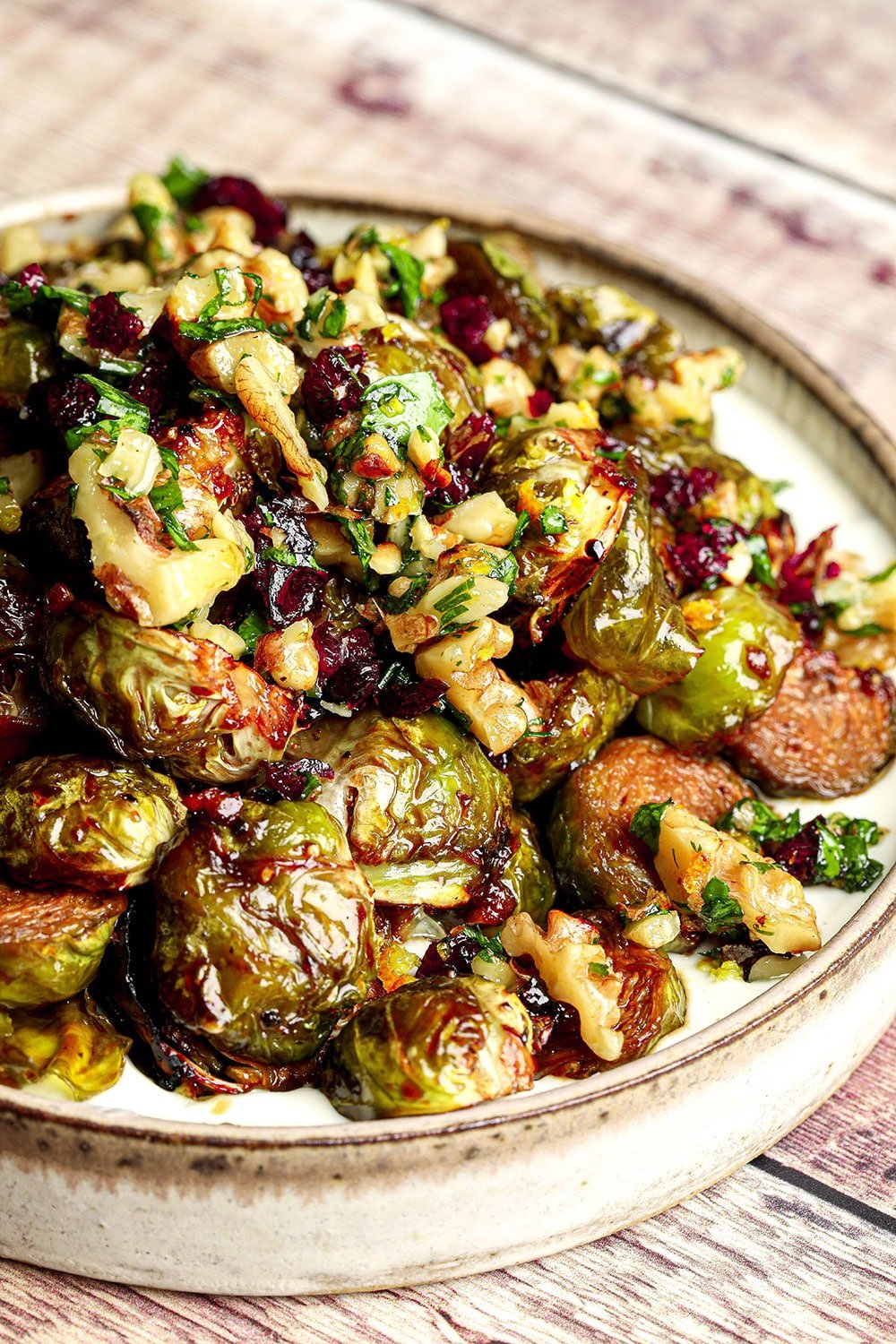 Pomegranate Molasses Roasted Brussels Sprouts
