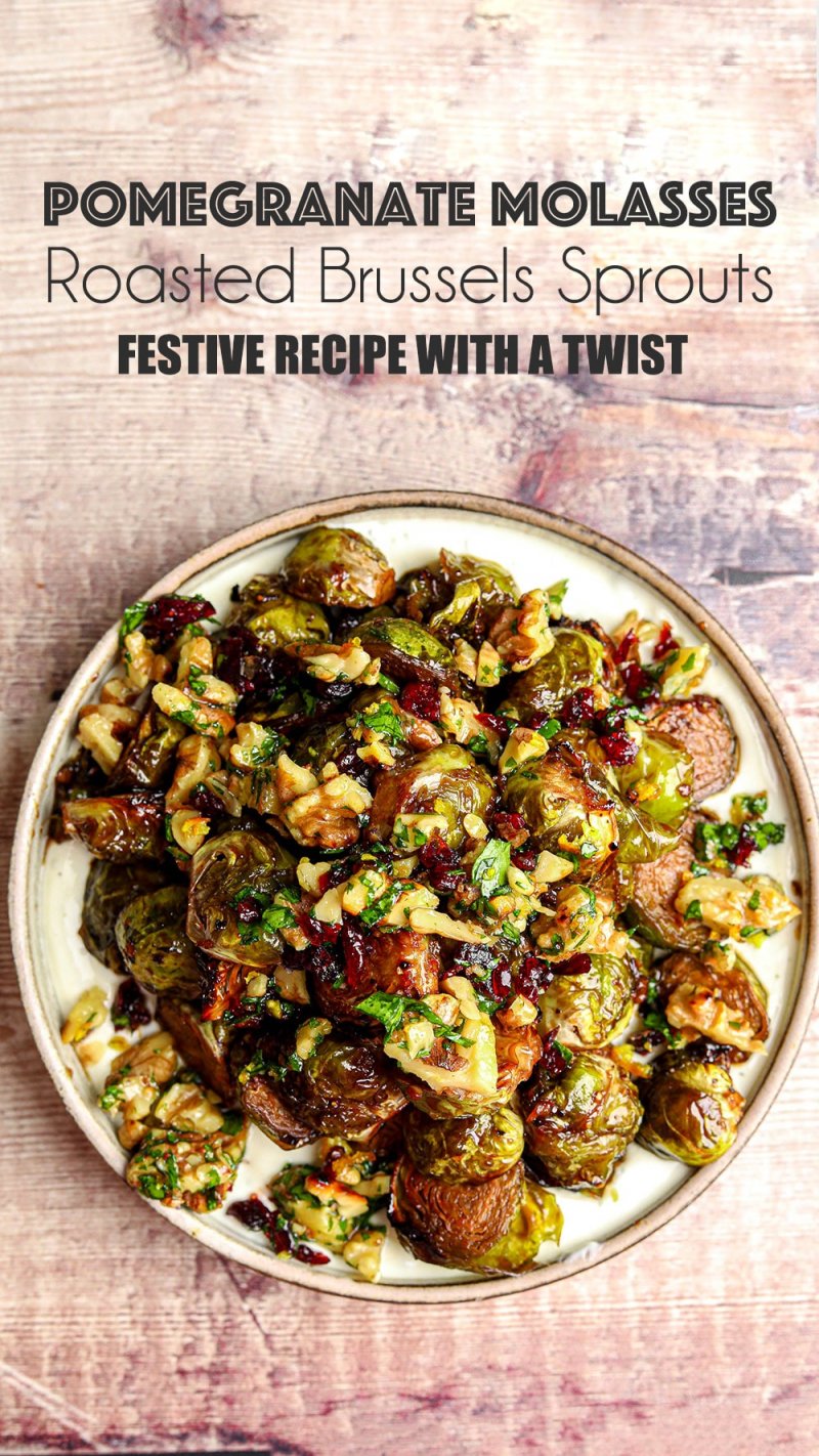 Pomegranate Molasses Roasted Brussels Sprouts