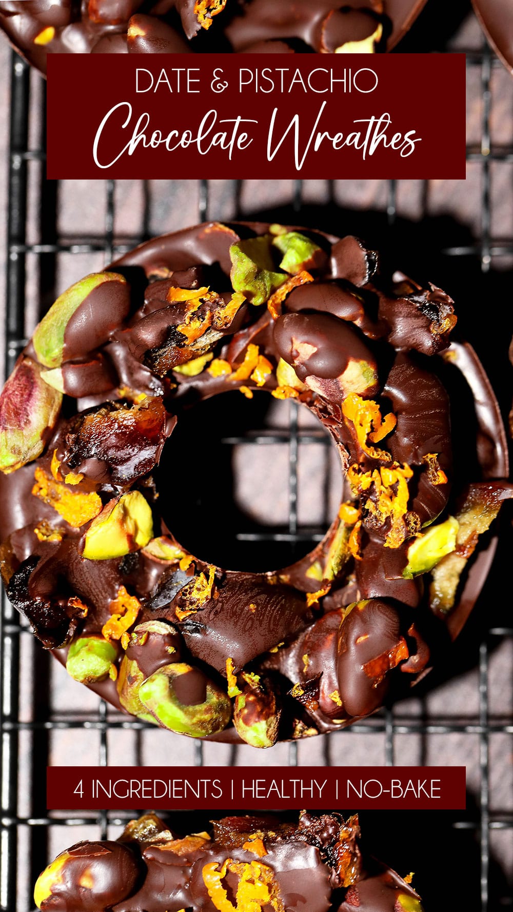 Date Pistachio Chocolate Wreaths